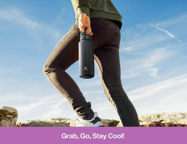 40 oz Insulated Water Bottle with 2-in-1 Straw and Spout Lid, Keep Cold 24H, Leak-Proof, BPA-Free, Double Wall Stainless Steel Water Bottle for Sports, Gym, Travel, and School (Macaron) - Image 6