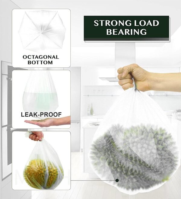 120 Counts Small Trash Bags, 1.2 Gallon Small Garbage Bags with Tear & Leak Resistant 5 Liter Mini Compostable Strong Bathroom Trash Bags, Recycling Eco-Friendly Trash Can Liner (white) - Image 8