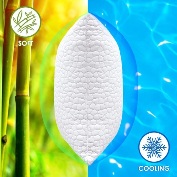 SUPA MODERN Cooling Bed Pillows for Sleeping 2 Pack Shredded Memory Foam Pillows Adjustable Cool Pillow for Side Back Stomach Sleepers Luxury Gel Pillows Queen Size Set of 2 Washable Removable Cover - Image 3