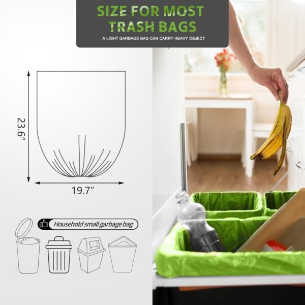 4-6 Gallon Small Trash Bags Strong Garbage Bags, Strong Material Disposable, Durable Plastic Trash Bags for Office Home Kitchen Waste Basket Liner, 5 rolls 100 count(Green) - Image 5