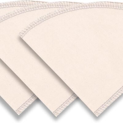 Organic Cloth Coffee Filters Cone no. 1, 3-Pack Reusable Hario Style V60 Pourover Coffee Filters (1-2 Cups)