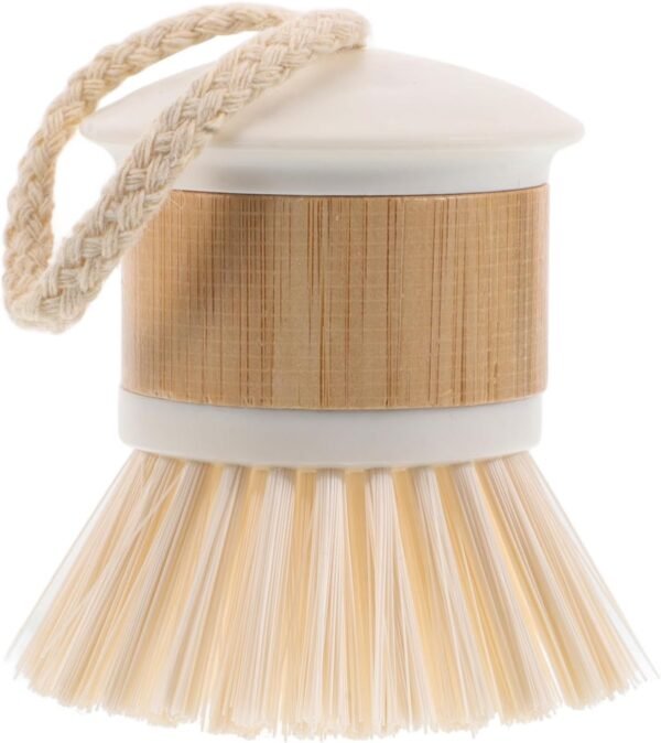 Dish Brush Wok Brush Dish Scrub Brush Pot Scrubber Dish Scrubber Brush Natural Dish Brush With Handle For Kitchen Cleaning Dishwashing Scrubbing Pots Pans White