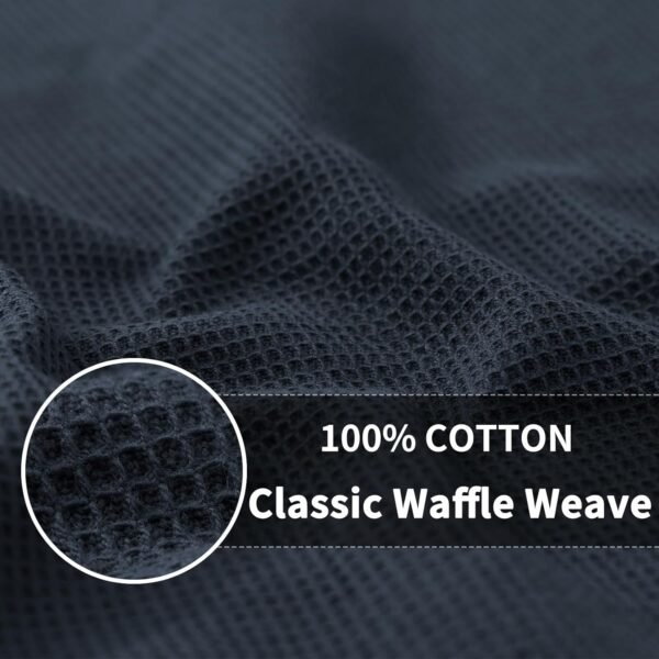 Homaxy 100% Cotton Dish Cloths - Waffle Weave Soft and Absorbent Dish Towels - 6 Pack Quick Dry Dish Rags - 12 x 12 Inches Dishcloths for Kitchen Washing Dishes - Dark Grey - Image 2