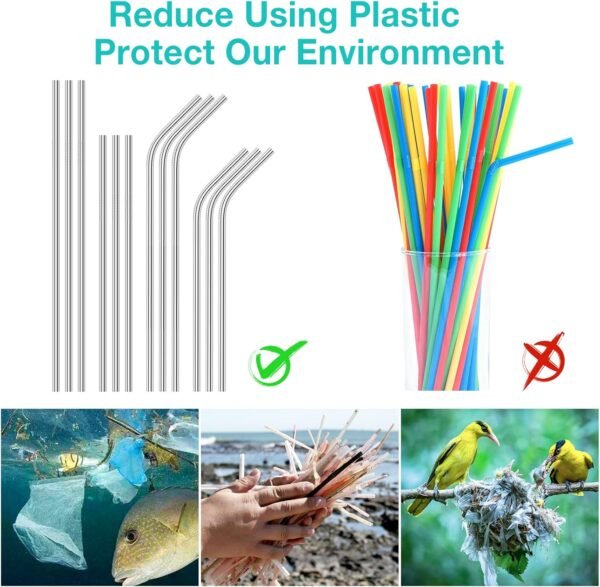 Metal Straws Reusable Straws Dishwasher Safe Stainless Steel Straws For 20 oz And 30 oz Tumbler - Image 7