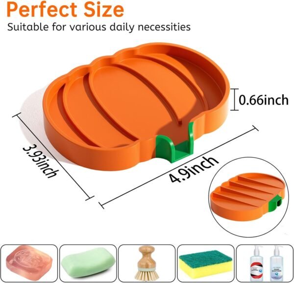 2-Pack Self Draining Soap Holder, Premium Silicone Soap Dish, Soap Saver for Shower, Bathroom, Kitchen, Bath Tub, Sponges,Keep Soap Bars Dry Easy Clean,Extend Soap Life - Image 5