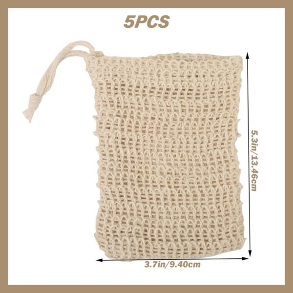 Soap Savers 5Pcs Soap Bag Bar for Bar Soap Breathable Mesh Soap Pouch with Drawstring Foaming and Drying Soap Holder for Shower Exfoliating Soap Savers for Bar Soap - Image 4