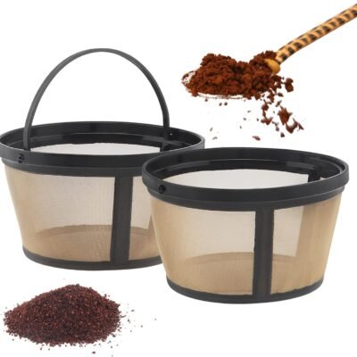 Reusable Coffee Filter Basket, 2 Pack Basket Coffee Filters 8-12 Cup Replacement Coffee Filter for Mr. Coffee and Black & Decker Coffee Makers and Brewers
