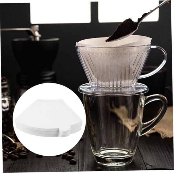 100pcs Coffee Filters Coffee Drip Filter Papers Tamper Coffee Maker Automatic Drip Coffee Reusable Coffee Filter Coffee Machines Pour Espresso Coffe Machine Filtering Papers White - Image 7