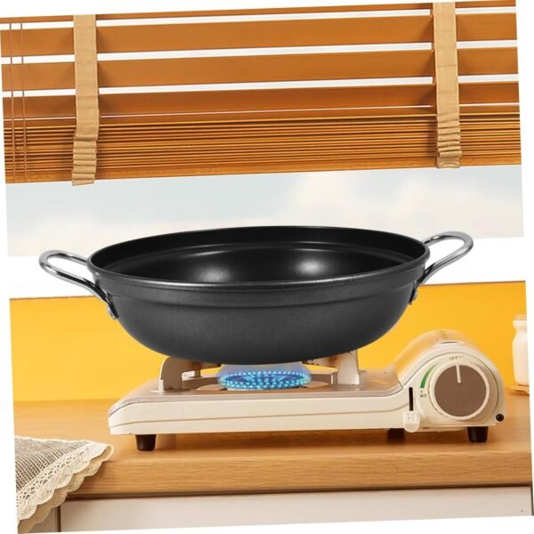 Large Capacity Shallow Soup Hot Pot Burner Frying Pans Frypan Casserole Cooking Pans Wok Pan Nonstick Stove Top Griddle Deep Fryer Thermometer Shallow Cookware Griddle Pans Iron - Image 3