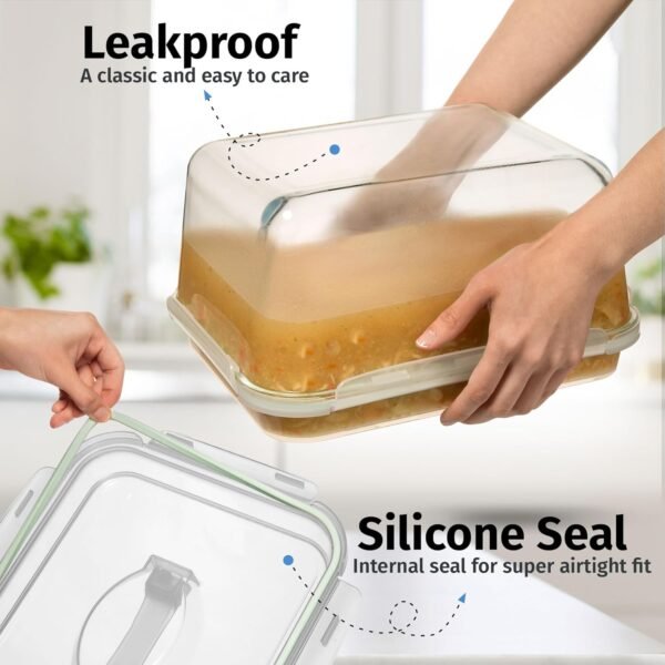 6500 ML / 220 oz / 28 Cup LARGE Glass Food Storage Container with Airtight Locking Lid. Ideal Storing food, Vegetables, Fruits. Baking Casserole, Lasagna, Roasting Turkey, Chicken BPA Free Oven Safe - Image 4