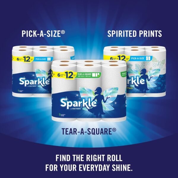 Sparkle® Tear-A-Square® Paper Towels, 2 Double Rolls : 4 Regular Rolls, 2 Count (Pack of 2) - Image 7