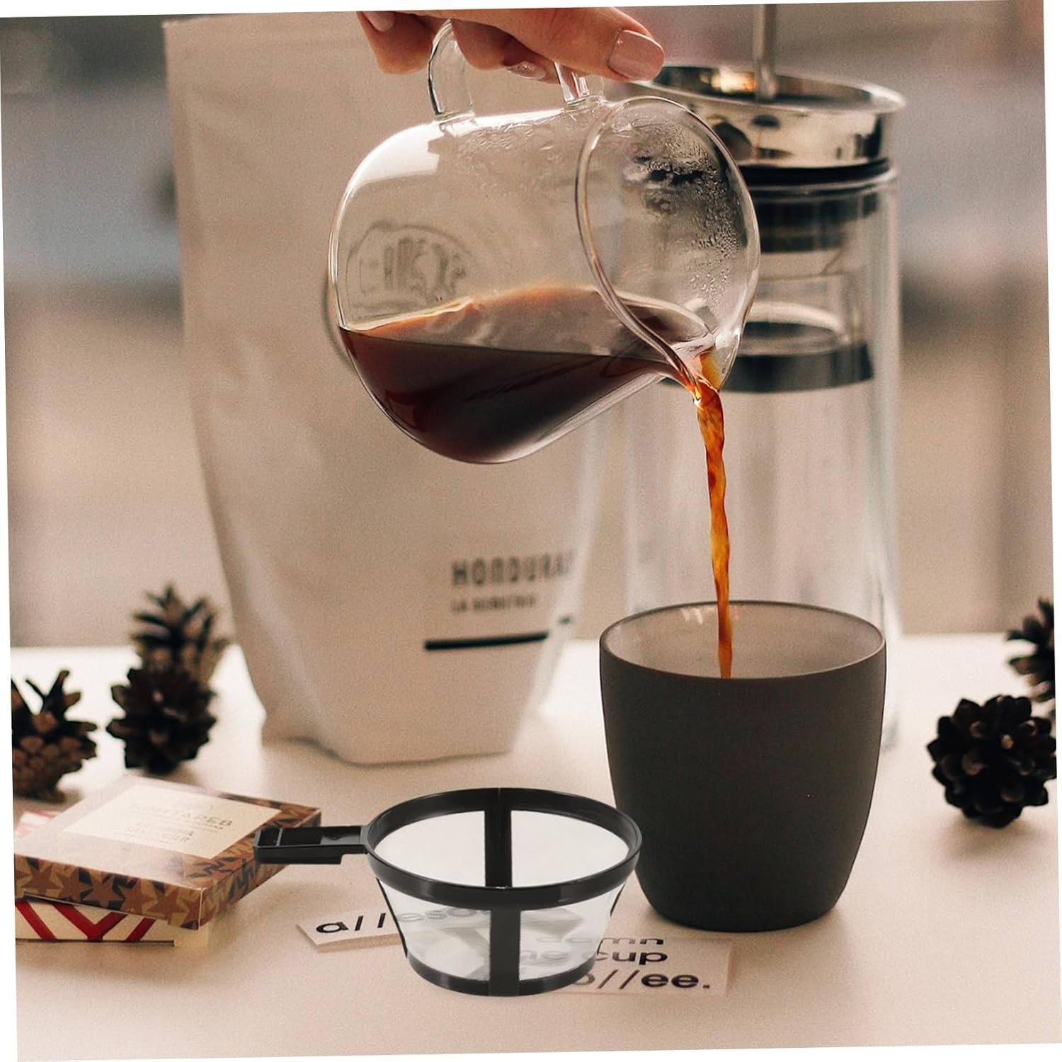 HOMSFOU Water Purifiers Water Clarifier Coffe Filter Coffee Pot Filter Coffee Mesh Basket Coffee Makers Coffee Pod Maker Filter Screen Reusable Coffee Pot Accessories Coffee Filter Nylon - Image 5