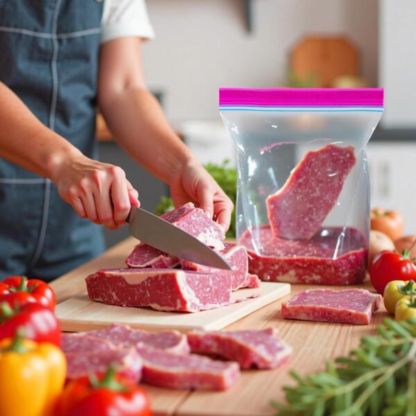 Gallon Size Food Freezer Bags 100 Count, Double Zipper Seal Storage, Reusable Storage Bags for Food Storage, Meat, Vegetables, Fruit - Microwave-Safe(10.43 x 9.84 in) - Image 4