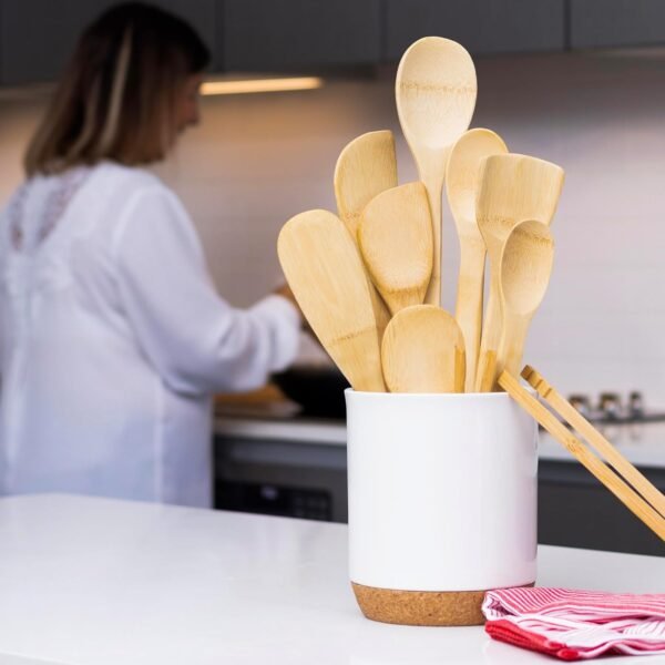 Joyce Chen Burnished Bamboo Wok Utensils, 3-Piece Stir Fry Set - Image 4