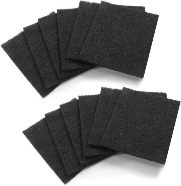 Biaungdo 12 Pack 5 Inch Sqaure Charcoal Filter Replacements, Black Kitchen Compost Bin Filters for Countertop Square Carbon Filter Bin Pail Replacement - Image 7