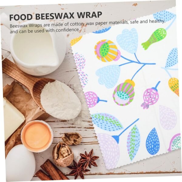 Organic Beeswax 3pcs Beeswax Wrap Organic Beeswax Organic Beeswax Cloth Kitchen Beeswax Wraps Food Wrap Cloth Cloth Suit Wrapping Cloth Purple Flower Stencil Purple - Image 5