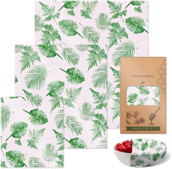 Multipurpose Beeswaxs Food Wraps Set Of 3 Reusable Sturdy Cotton Storage Sheets Home Accessory For Kitchen Freshness