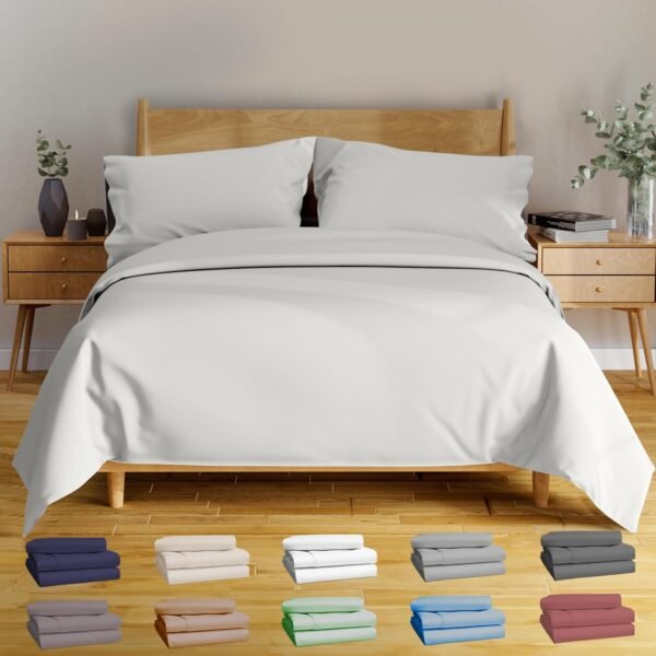 BAMPURE Luxury Series King Sheet Set - 100% Viscose derived from Bamboo Sheets King Size - Super Soft Viscose Bamboo Cooling Sheets for Hot Sleepers -Up to 16’’ Deep Pocket King Sheet Set (White)