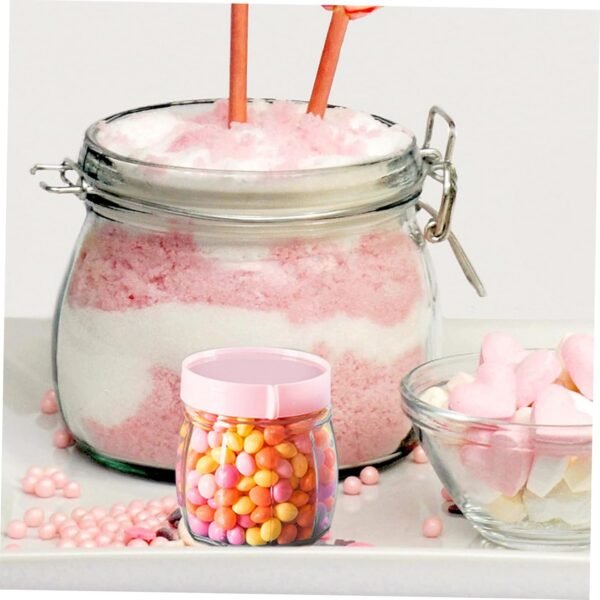 SHOWERORO 4pcs Storage Tank Food Storage Containers Labels Mason Jar Jars with Lid Cookie Clear Candy Jars Bins Canisters Jar of Sweets Boxes Cups Storage Jars Coffee Storage Container Glass - Image 8