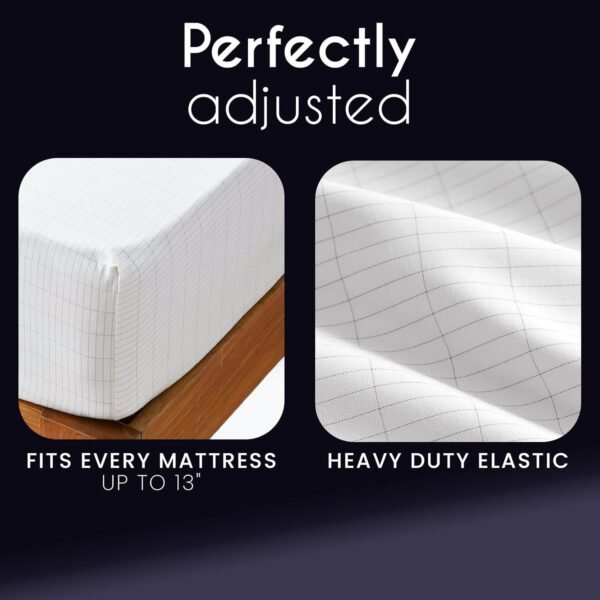 Adamson Grounding Fitted Sheet King Size, Earthing Sheets - Pure Silver Fiber & Organic Cotton + Grounding Cord + Tester Pen Included - 5-Year Warranty (White, King - 76"x80"x15) - Image 6