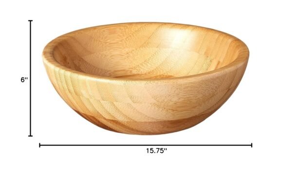 Lipper International Bamboo Wood Salad Bowls with Server Utensils, 7-Piece Set, Assorted Sizes - Image 6