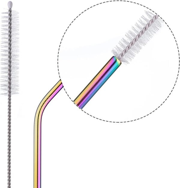 Stainless Steel Straws Iridescence Colors, Fits 30 oz Tumbler, Extra Long Reusable Ecofriendly - Image 3