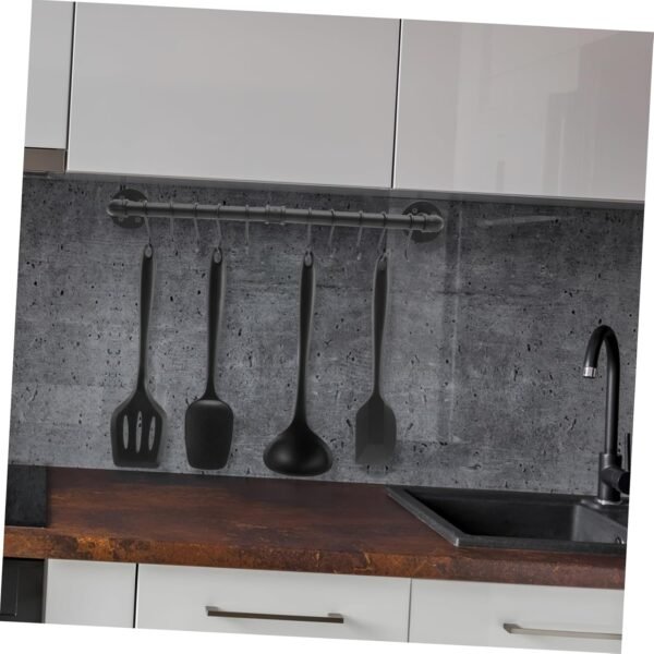 BESTOYARD 1 Set Pendant Rack Kitchen Utensil Mounted Clothes Hanger Industrial Pan Holder Pot Organizer Rack Kitchen Utensil Hanging Rack Kitchen Rail Cookware Hanging Shelves Iron - Image 5