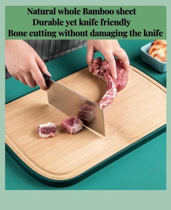 Bamboo Cutting Board for Kitchen, double sided with No Splicing Juice Groove X-Large with polypropylene BPA-Free reverse side 15.9" x 11" by PSGoodLife - Image 5