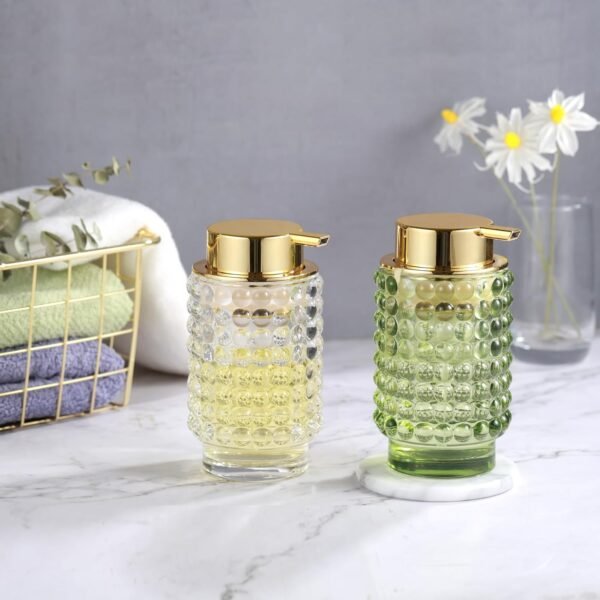 Glass Foaming Hand Soap Dispenser Foaming Soap Dispenser for Bathroom Decor Soap Dispenser with Pump（Foam Type/Green） - Image 9