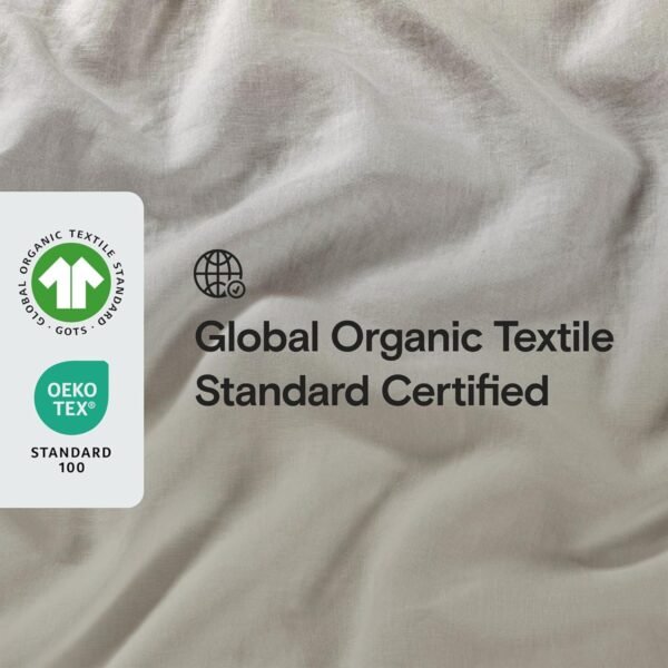 Sijo Stone Washed 100% Organic French Linen Bed Sheet Set, GOTS Certified Organic, Best Cooling Linen Sheet Award by Sleep Foundation 3pc Set - 2 Pillowcases and 1 Fitted Sheet (Classic, King) - Image 3
