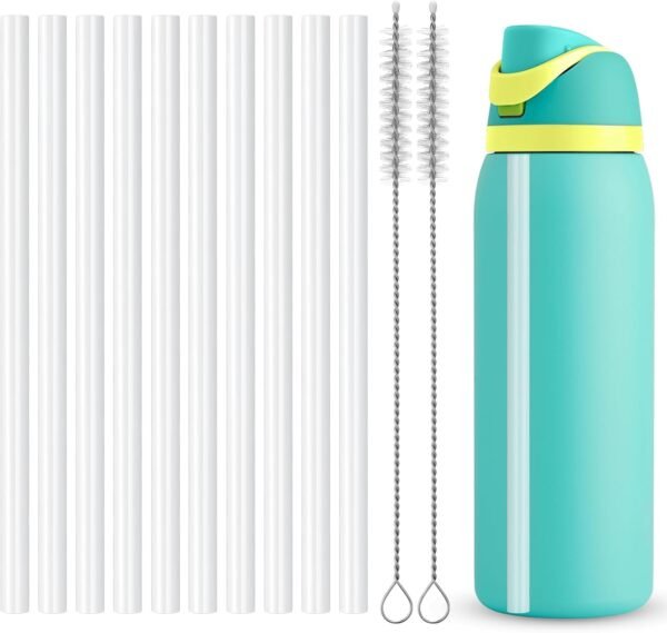 Mity rain 12PCS Replacement Straws for Owala FreeSip 24/32 OZ, Reusable Straws and Straw Cleaning Brush Compatible with Owala FreeSip, Straws for Owala Straw Replacement