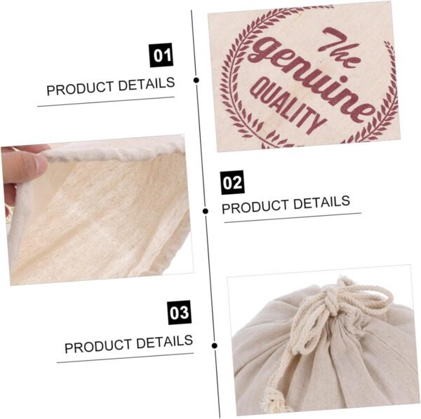 1pc Drawstring Bread Bag Linen Bread Bags Reusable Bread Bag Bread Storage Bag Unbleached Bread Bag Baguette Bread Grocery Bag Reusable Food Pouches Bag Reusable Loaf Bag Linen Bag - Image 6