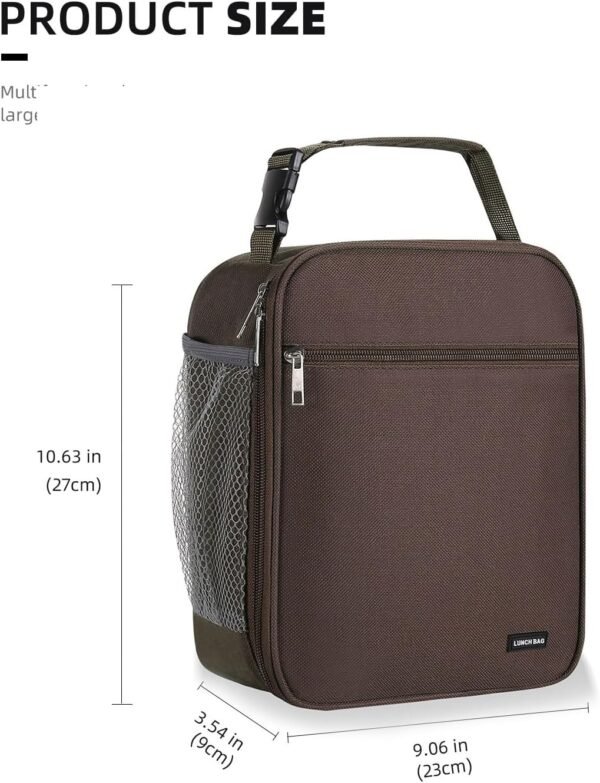 Lunch box Lunch bag for men women Lunchbox Lunch bags Insulated Lunch bag Lunch box cooler (Brown) - Image 2