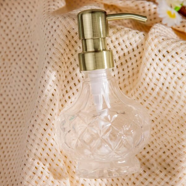 Glass Soap Dispenser Bathroom Hand Soap Dispenser with Stainless Steel Pump Liquid Soap and Lotion Dispenser Vintage Soap Dispenser Set for Bathroom Kitchen - Image 7