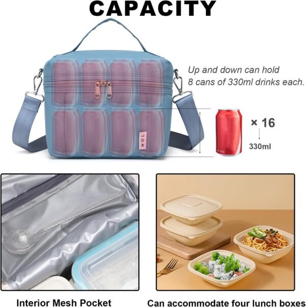 NOL Natural Organic Lifestyle Insulated Lunch Bags for Women Cooler Bag Lightweight Nylon Waterproof Lunch Box For Work - Image 7