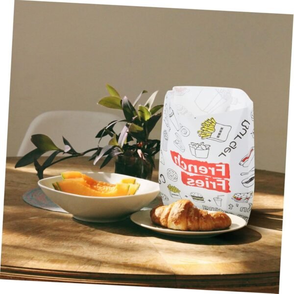 300pcs French Fries Greaseproof Paper Bag Reusable Juice Pouches Lunch Bag Containers Food Containers Large Zip Lock Bags Reusable Drink Pouches Popcorn Tote Bag Snack Wrapping Bag - Image 4
