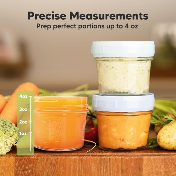 KeaBabies 12pk 4oz Glass Baby Food Containers - Leak-Proof, Microwavable Small Baby Glass Jars with Lids, Baby Food Storage Containers, Baby Snack Containers, BPA-Free Baby Food Jars (Nord) - Image 3