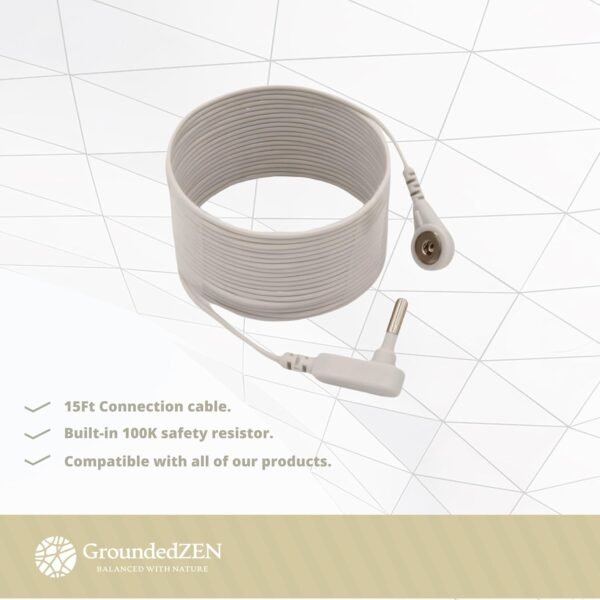 Premium Quality Grounding Flat Half Sheet - Organic Cotton with Conductive Silver Threads. Grounding Cord Included. Earth Connected. 35 x 122 inches. Universal Size Bed or Sofa. (Half Sheet) - Image 6