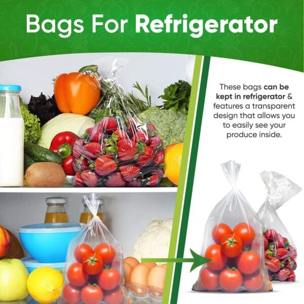 30-Pack (15M, 15L) - Reusable Produce Bags For Refrigerator, Keeps Fruits, Vegetables & Herbs Fresh Longer, Reusable Vegetable Bags with Twist-Ties, Extend Shelf Life - Image 4