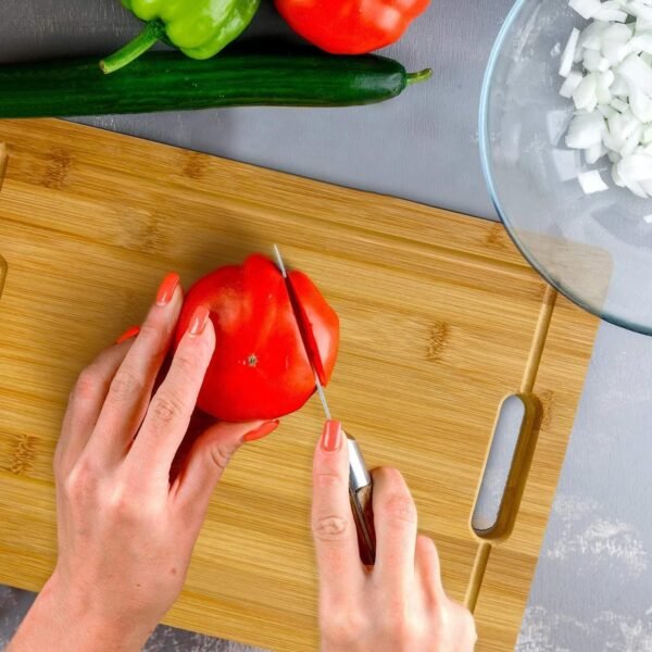 Kitchen Utensils kitchen Bamboo Cutting Board With 3 PCS Cookware Utensil Set - Image 3