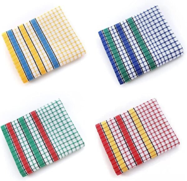Large Kitchen Dish Towels, 16 Inch x 26 Inch Bulk Absorbent Cotton Kitchen Towels, 4 Pack Bright Colorful Tea/Bar Towels for Washing Drying Dishes and Household - Image 6