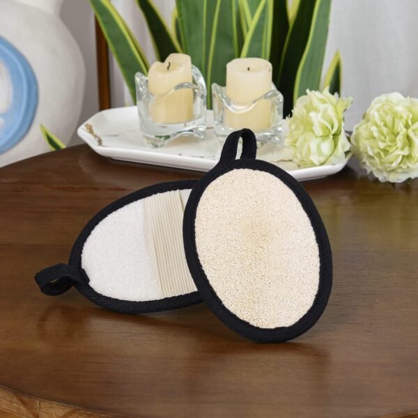 2Pcs Loofah Exfoliating Body Scrubber, Biodegradable Shower luffa Pad, Natural Loofah Sponge, Loofah for Men and Women (Black) - Image 7