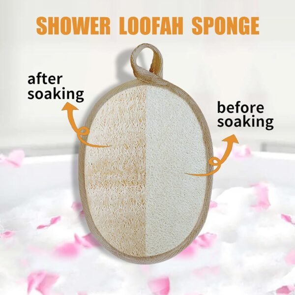 Exfoliating Loofah Sponge Body Scrubber（3 Pack),Zenidoo Natural Loofah Pads Bath Shower Loofa Sponge for Women and Men,Made with Eco-Friendly and Biodegradable Luffa Pads,Large Size - Image 5