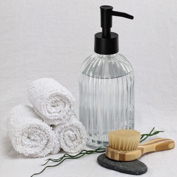 Topsky Glass Soap Dispenser with Plastic Pump, 400ml Liquid Hand Soap Dispenser, Rustproof Pump for Kitchen & Bathroom, Great for Lotions, Essential Oil, Liquid Soaps,Transparent - Image 7