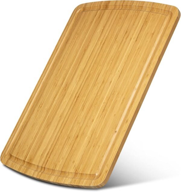 GlowSol 30 x 20 Inch XXXL Bamboo Cutting Board, Turkey Cutting Board Kitchen Bamboo Meat Cutting Board with Juice Slot and Handles Heavy Duty Deli Board, Over Sink Cutting Board - Image 8