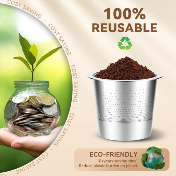 CAPMESSO Reusable K Cups for Keurig 1.0: Stainless Steel Coffee Pod Metal Refillable K Cup - Universal Coffee Filters for Keurig 1.0 Coffee Maker, Eco-Friendly, Innovative Design - Image 3