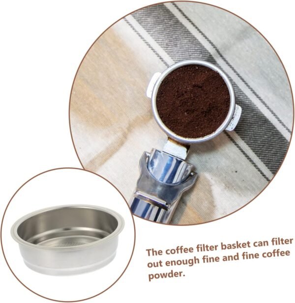 Coffee Machine Filter Espresso Machines Coffee Grinder Syrup Dispenser Cold Brew Coffee Maker Reusable Holder Detachable Tamper Bin Handle Cups Decaf Coffee Stainless Steel Silver - Image 8