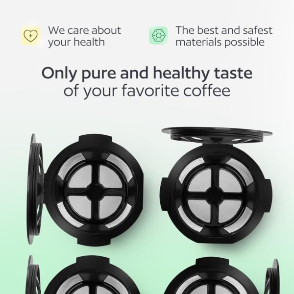4 Reusable K Cups for Keurig K Supreme, K Supreme Plus, K Slim, K-Brew Chill, K-Duo Hot & Iced with Multistream Technology - 4 Black Refillable Kcups Coffee Filters for Keurig Coffee Makers - Image 4