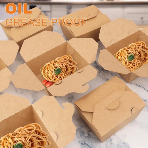120 Pack 28 oz Cardboard Food Containers, Brown Take out Boxes, To Go Boxes for Food, Paper Food Containers For Food Delivery and Takeaway, Party and Catering Needs, Microwaveable - Image 5