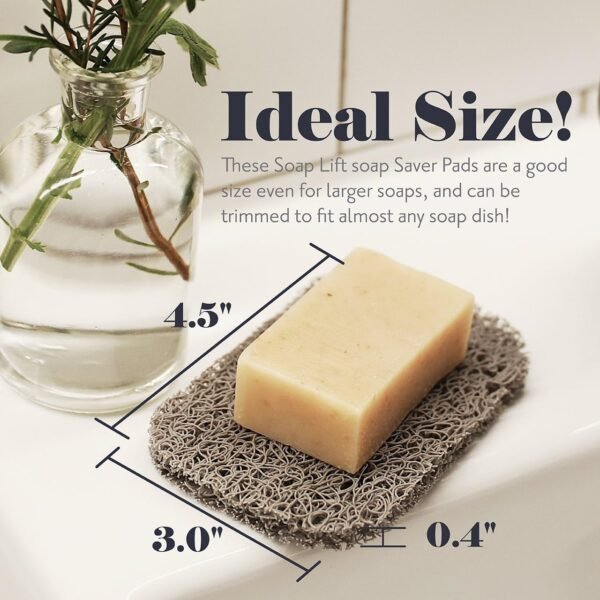 myHomeBody Soap Saver, Soap Lifting Pads for Soap Dish, Multi-Directional Weave, Efficient Draining Soap Bar Holder for Shower, 6 Piece Set – 3 Beige, 3 Gray - Image 2